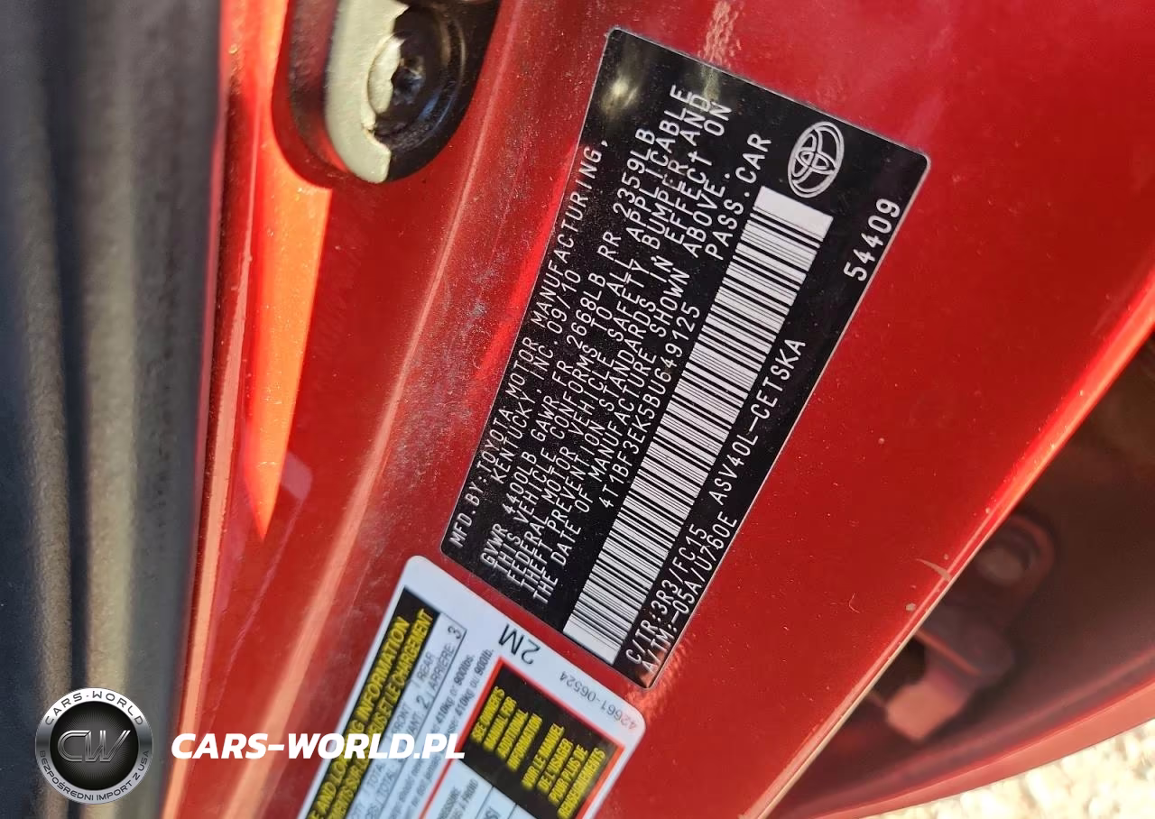 2011 Toyota Camry Se VIN:4T1BF3EK5BU649125 - 12