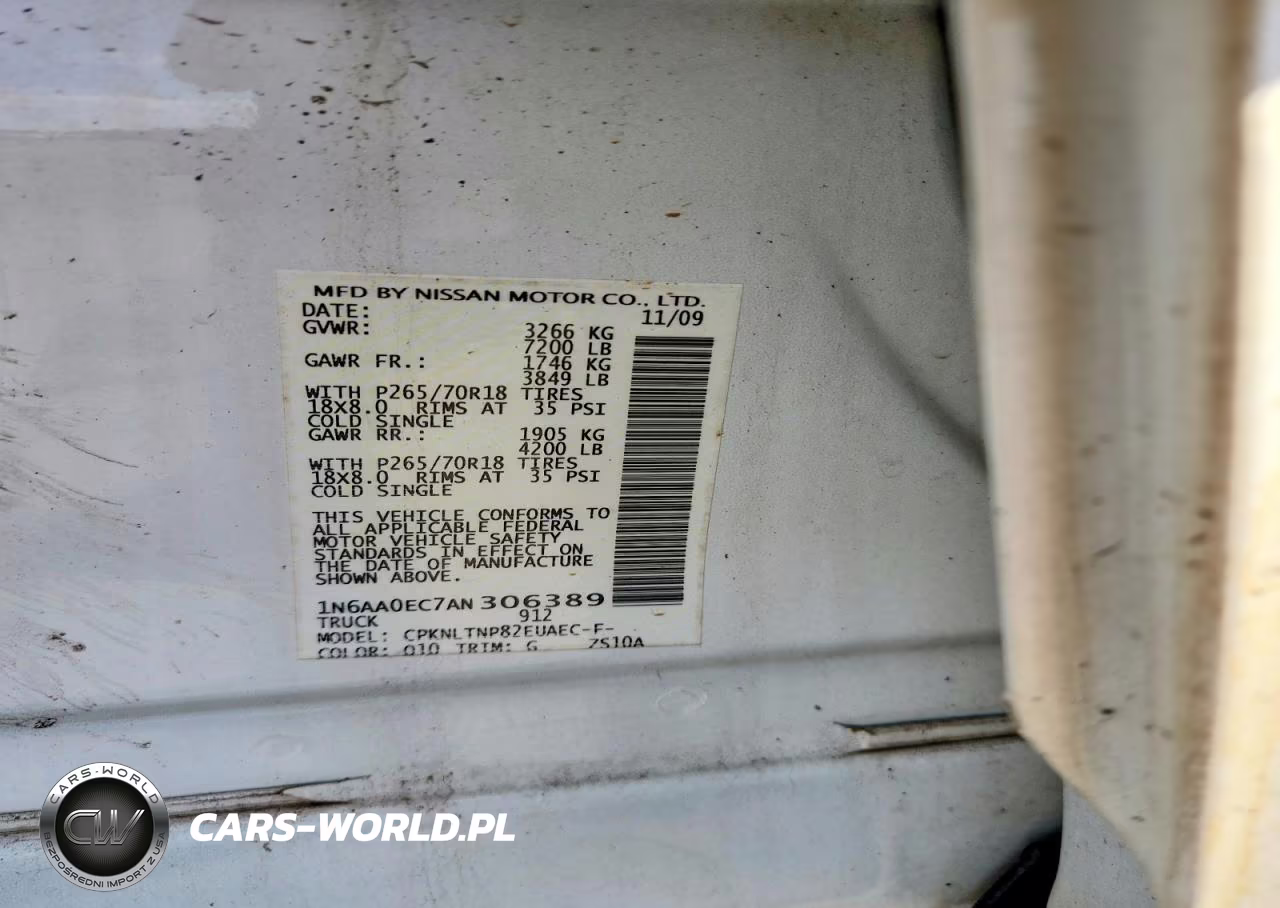 2010 Nissan Titan Se VIN:1N6AA0EC7AN306389 - 12