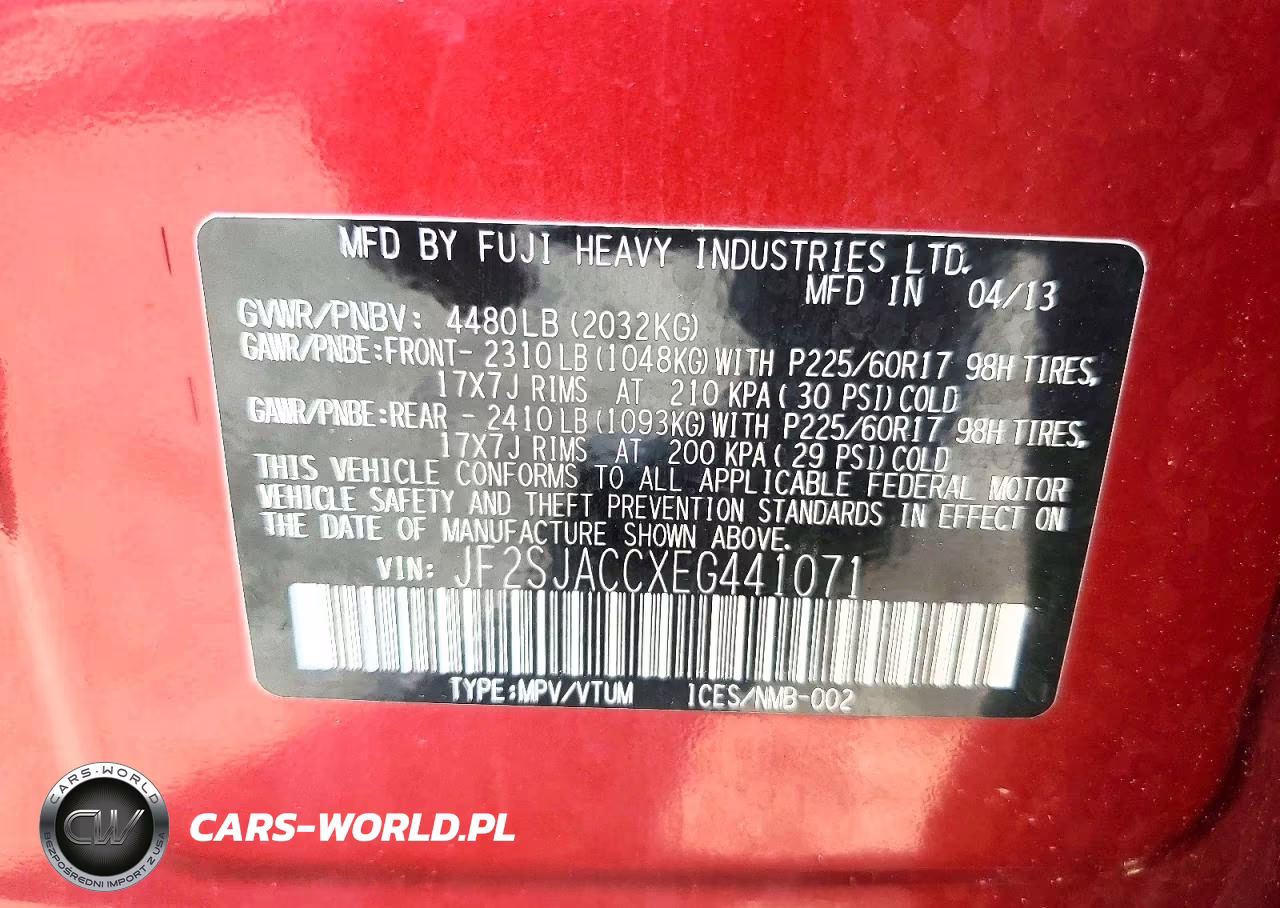 2014 Subaru Forester VIN:JF2SJACCXEG441071 - 13