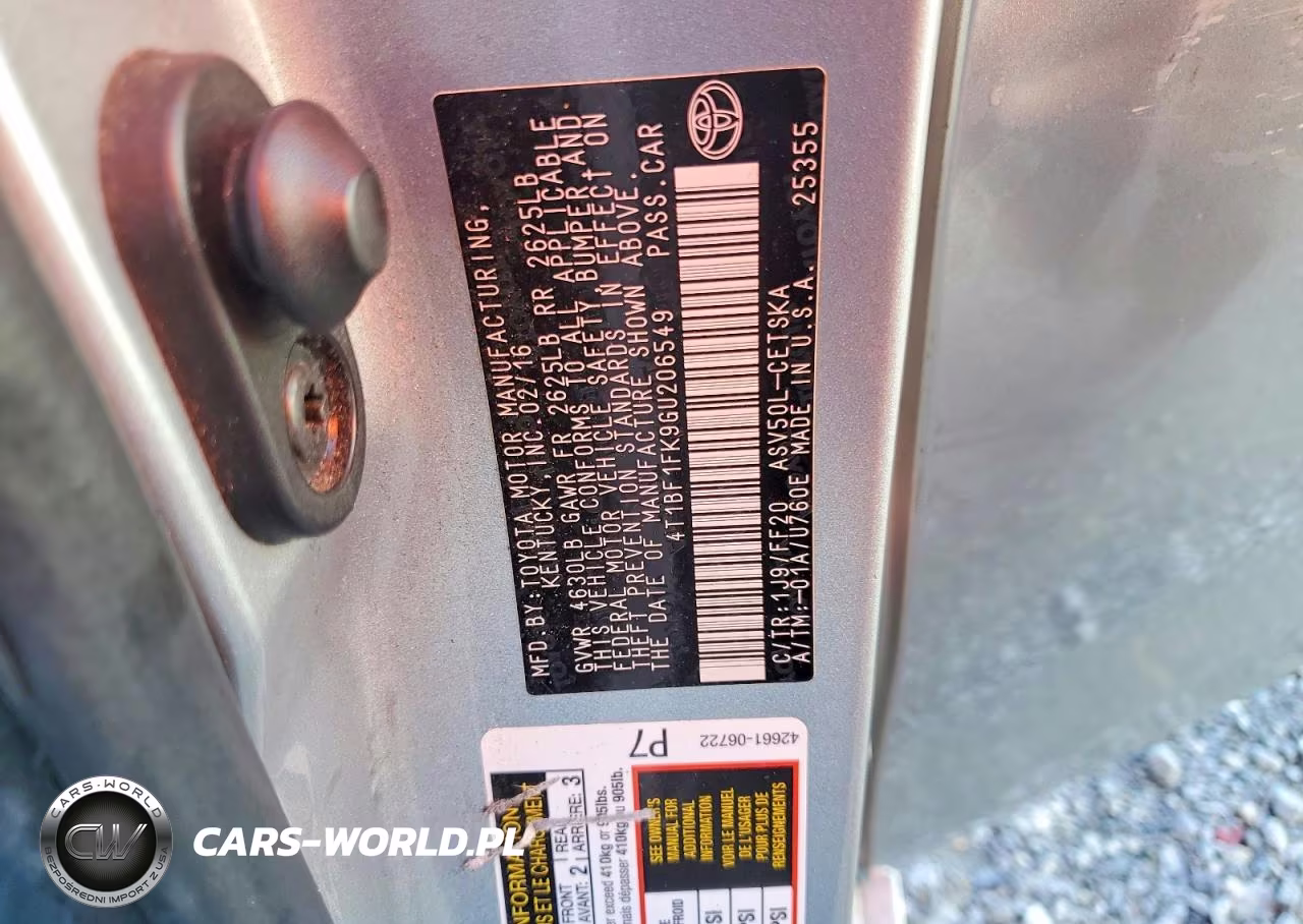 2016 Toyota Camry Se 4Dr VIN:4T1BF1FK9GU206549 - 13