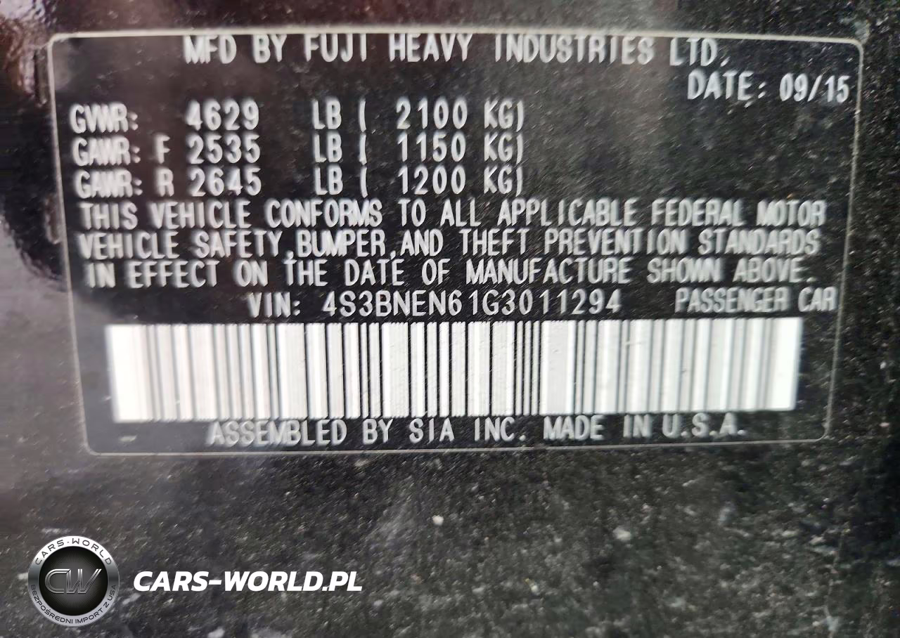 2016 Subaru Legacy 3.6R Limited VIN:4S3BNEN61G3011294 - 12