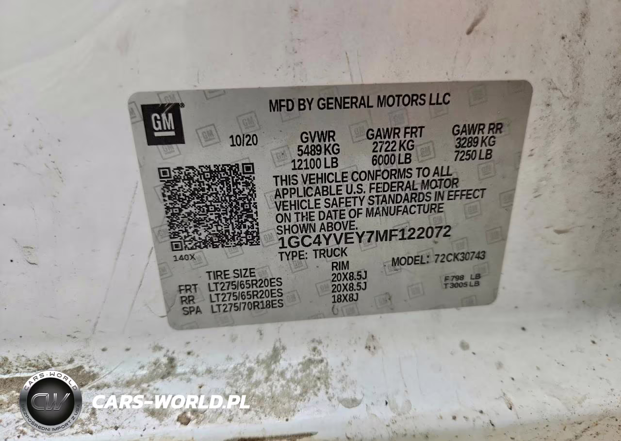 2021 Chevrolet Silverado K3500 High Country VIN:1GC4YVEY7MF122072 - 12