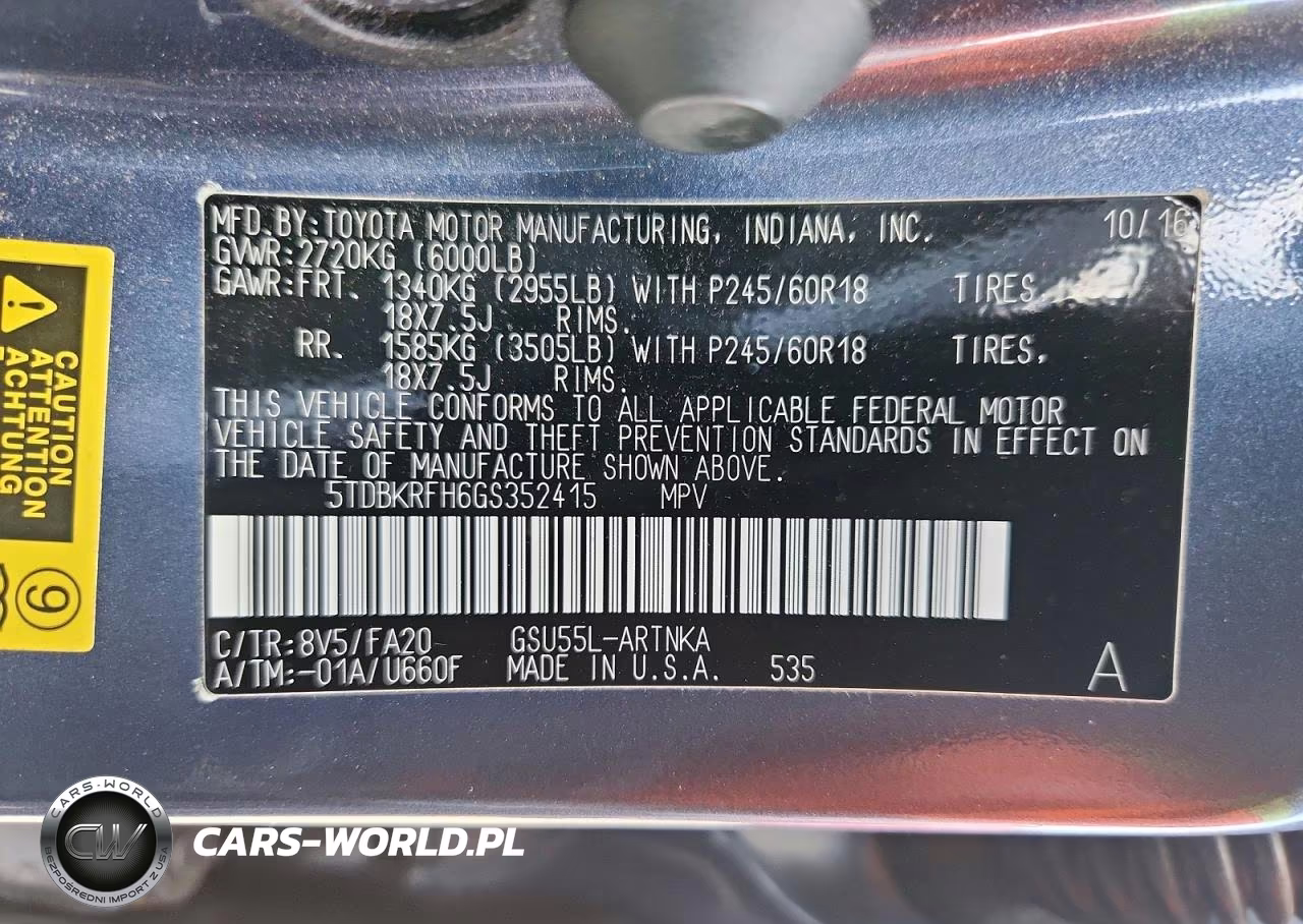 2016 Toyota Highlander Le Plus VIN:5TDBKRFH6GS352415 - 13