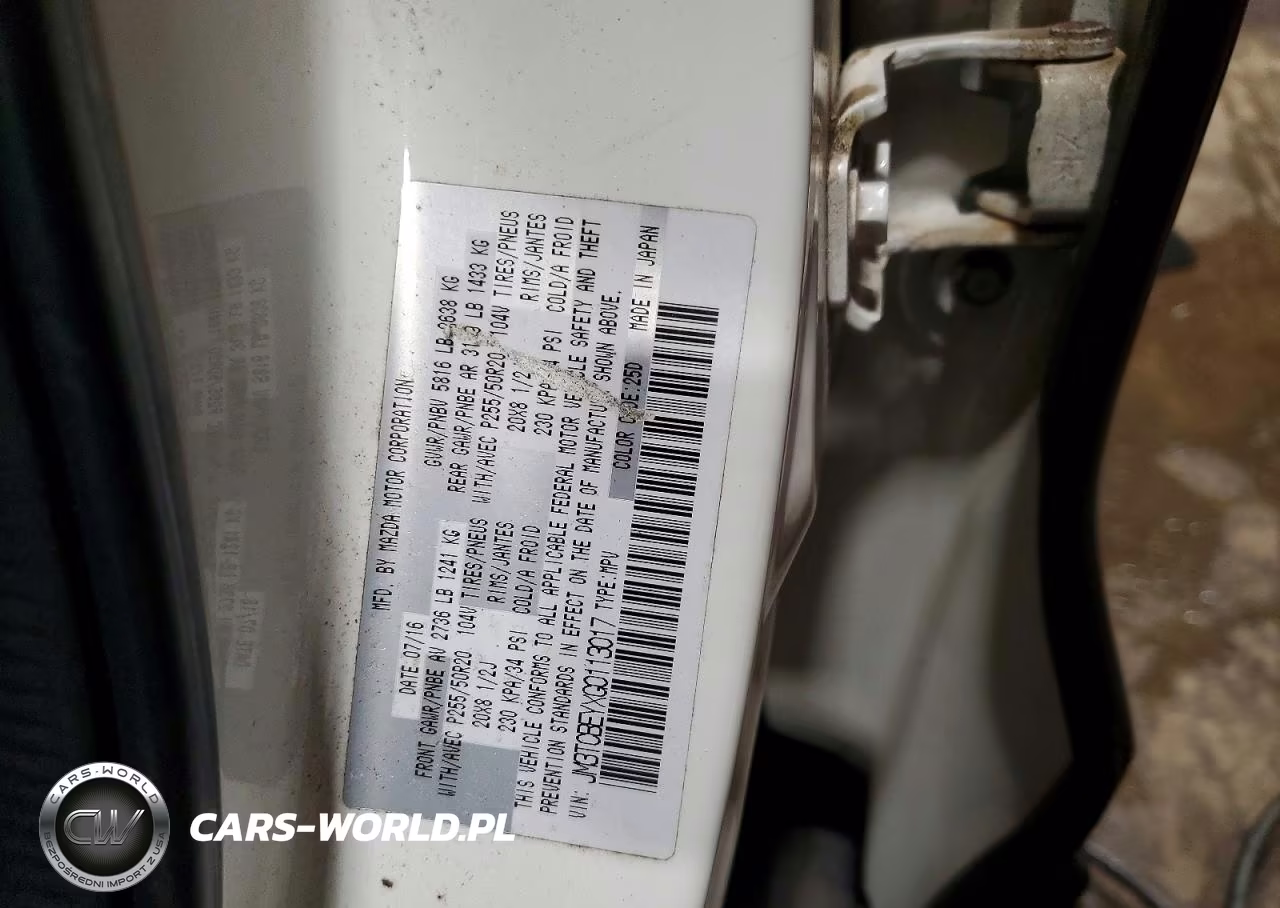 2016 Mazda Cx-9 Signature VIN:JM3TCBEYXG0113017 - 12