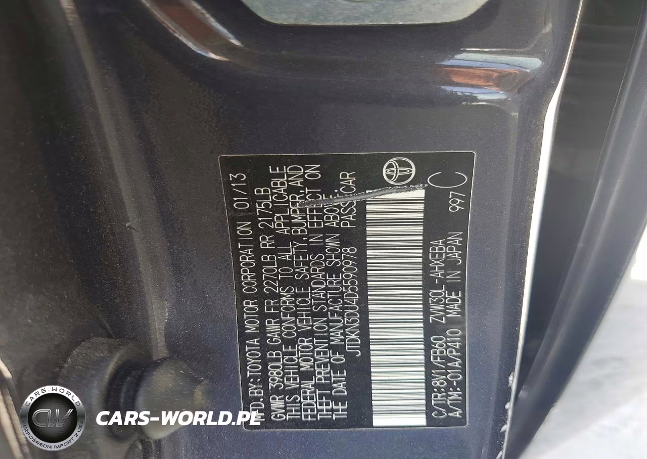 2013 Toyota Prius Two VIN:JTDKN3DU4D5590978 - 12