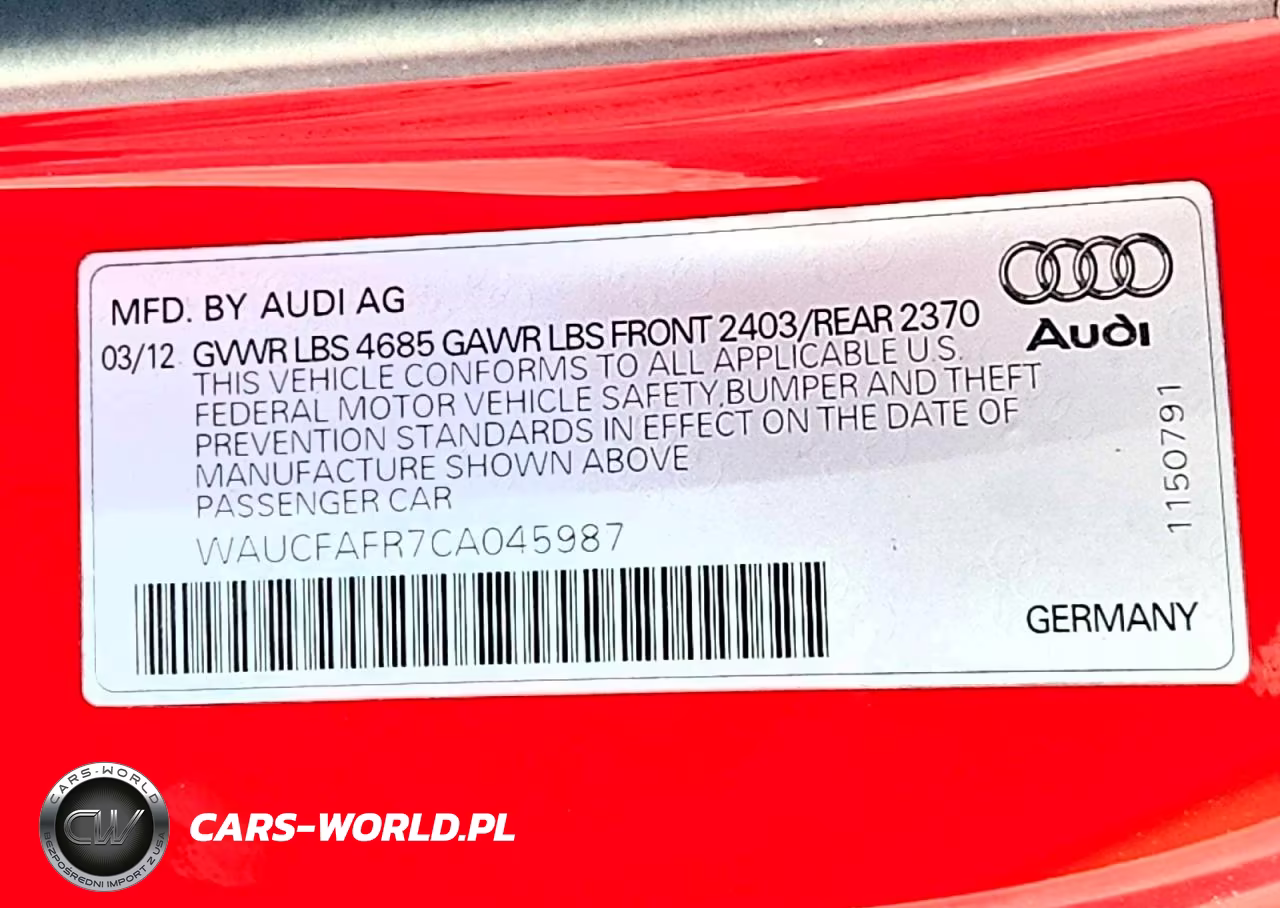 2012 Audi A5 Premium VIN:WAUCFAFR7CA045987 - 12