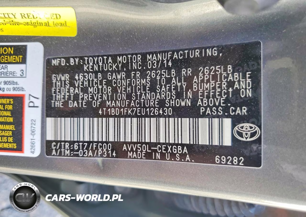 2014 Toyota Camry Hybrid Xle VIN:4T1BD1FK7EU126430 - 12