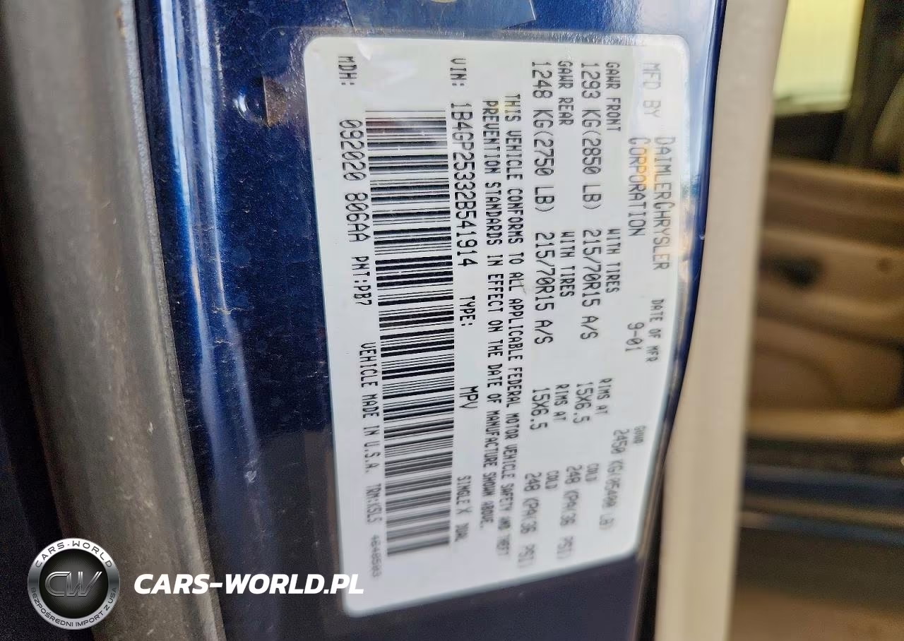 2002 Dodge Caravan Se VIN:1B4GP25332B541914 - 13
