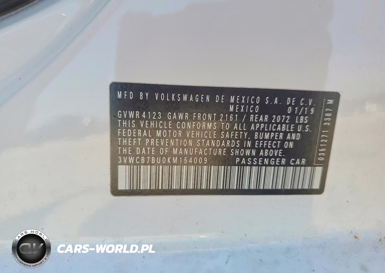 2019 Volkswagen Jetta S VIN:3VWCB7BU0KM154009 - 13