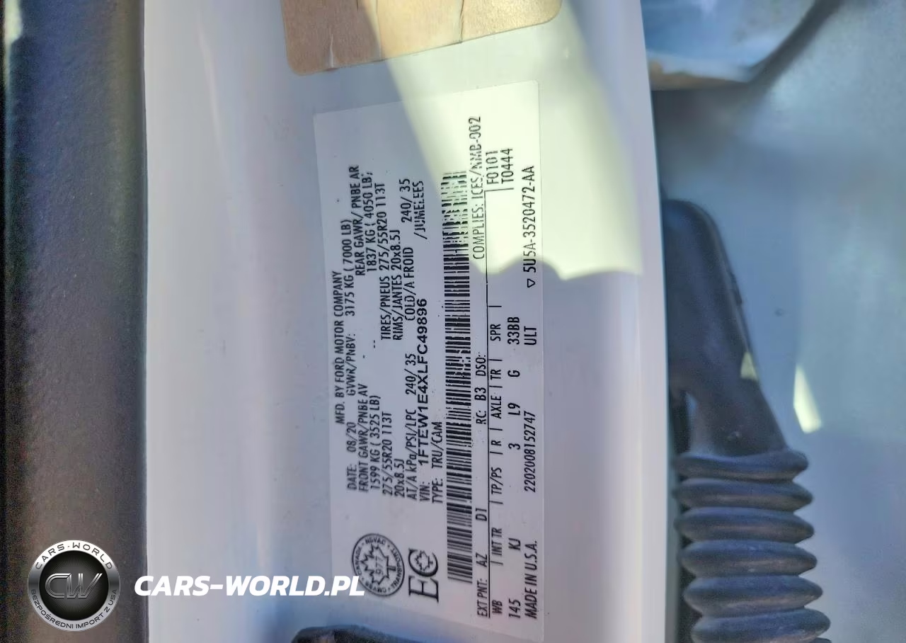 2020 Ford F150 Supercrew VIN:1FTEW1E4XLFC49896 - 13