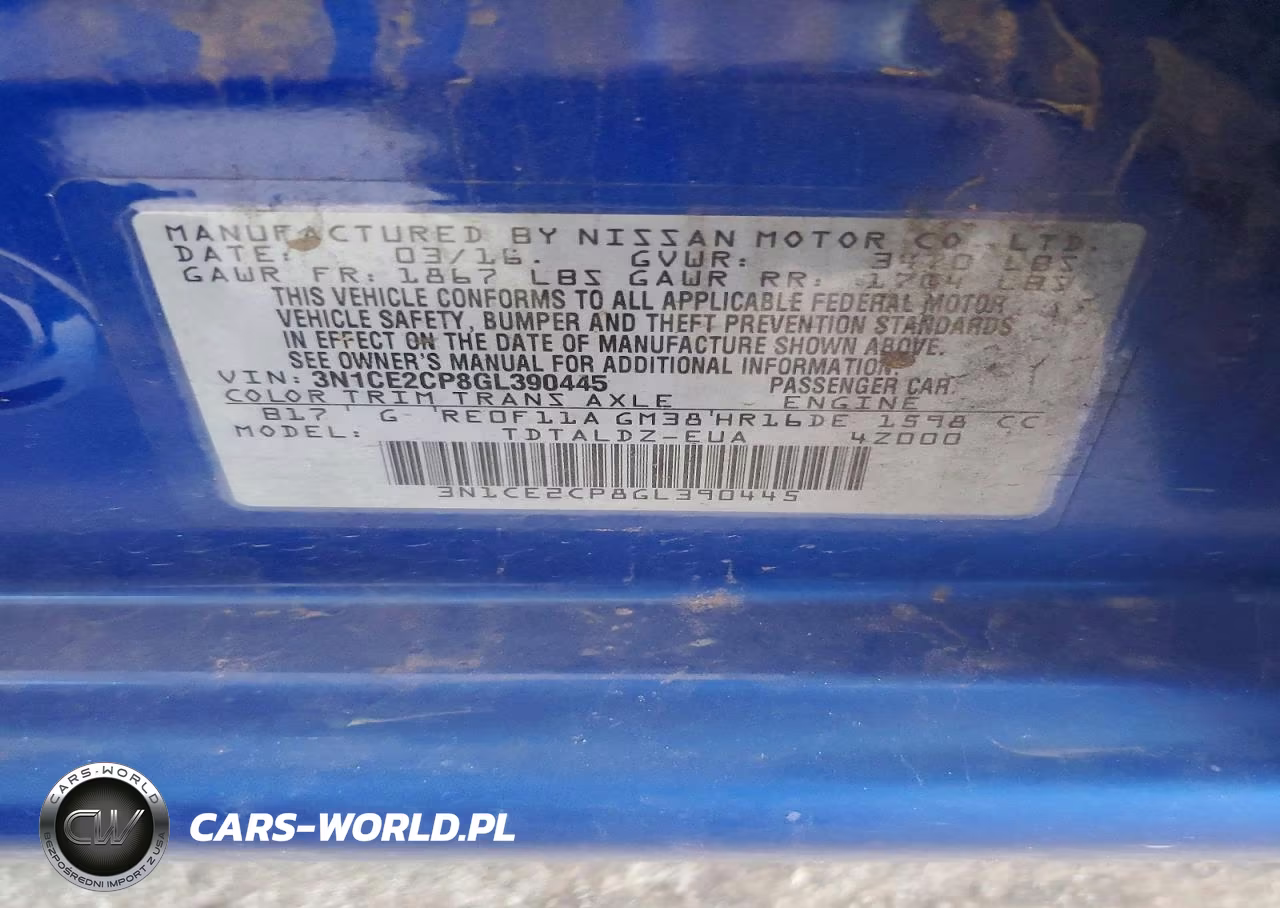 2016 Nissan Versa Note Sv VIN:3N1CE2CP8GL390445 - 12