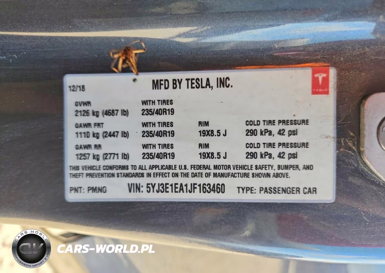 2018 Tesla Model 3 VIN:5YJ3E1EA1JF163460 - 12