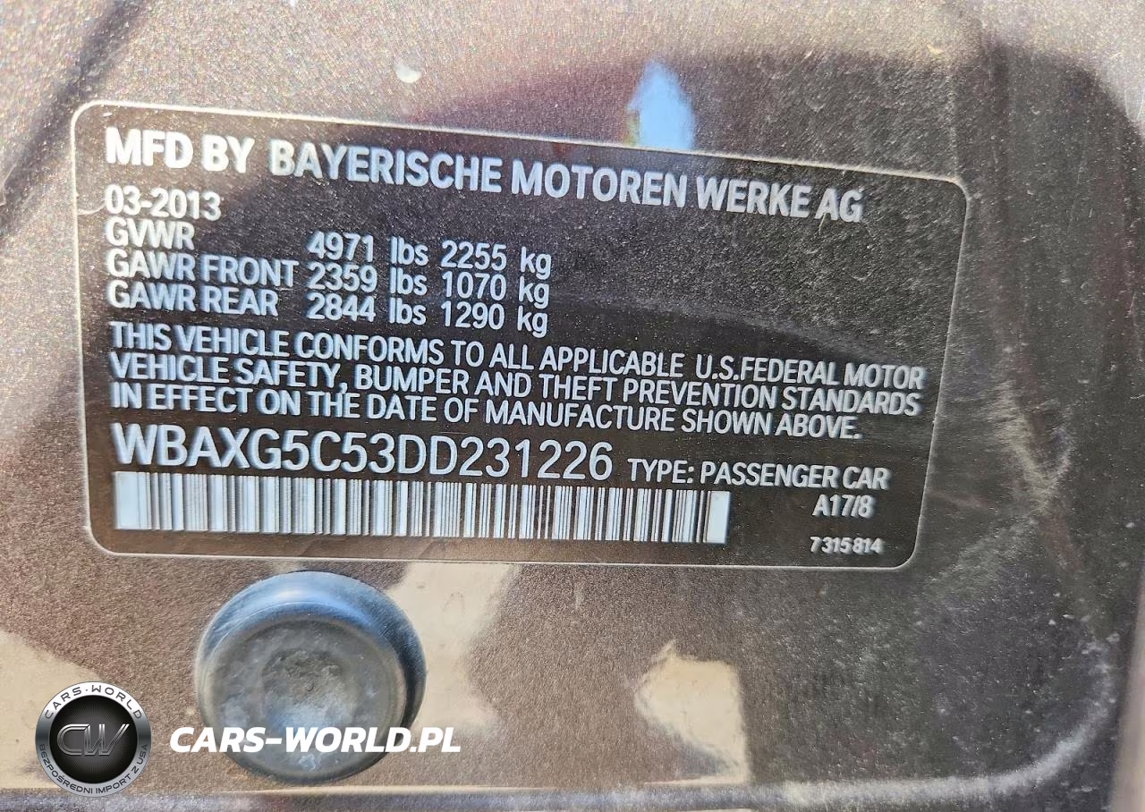 2013 BMW 528 I VIN:WBAXG5C53DD231226 - 12