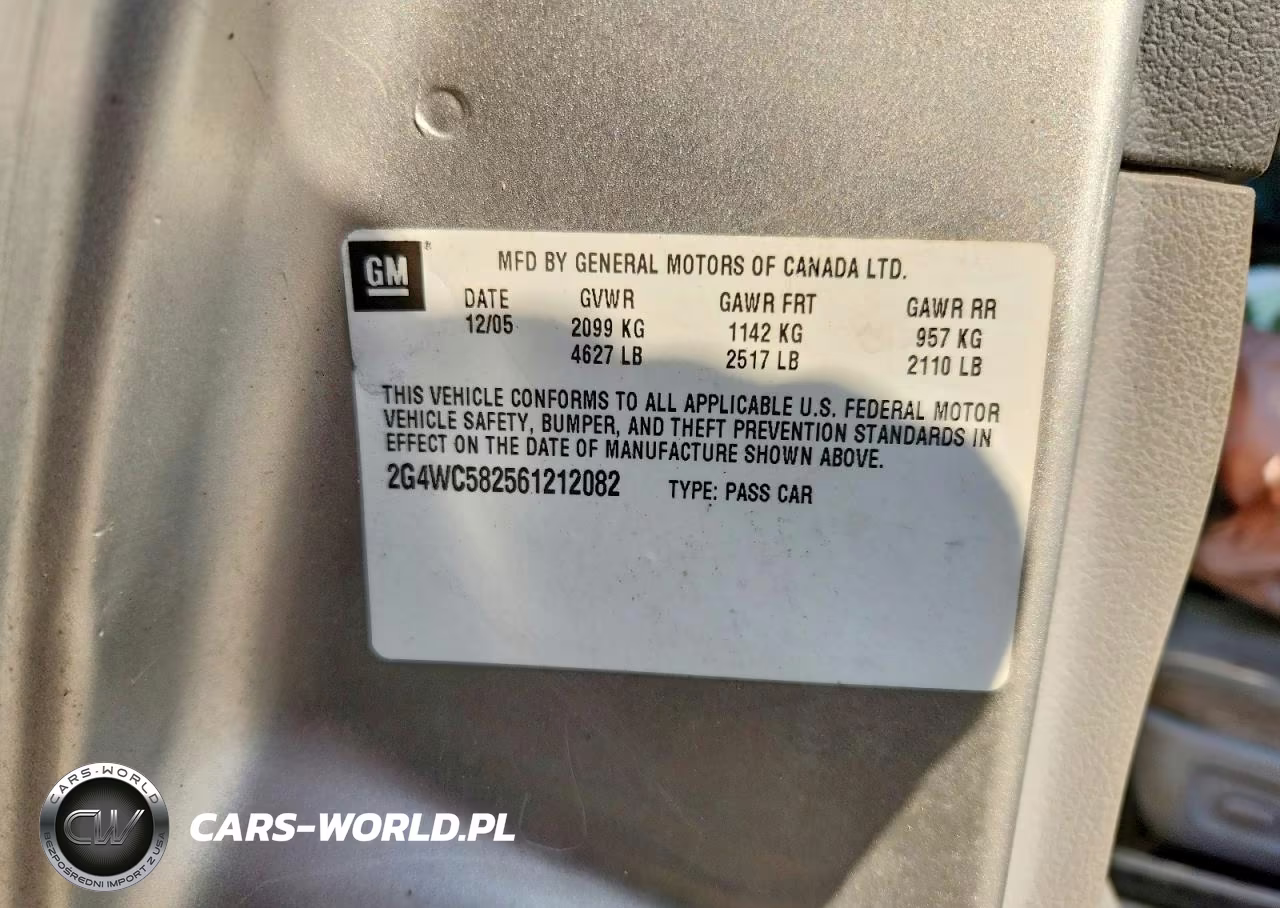 2006 Buick Lacrosse Cx VIN:2G4WC582561212082 - 12