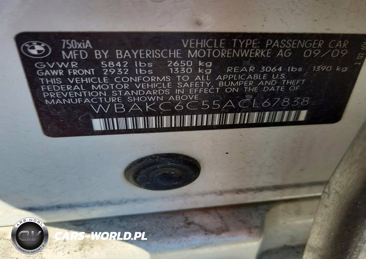 2010 BMW 750 I xDrive VIN:WBAKC6C55ACL67838 - 12