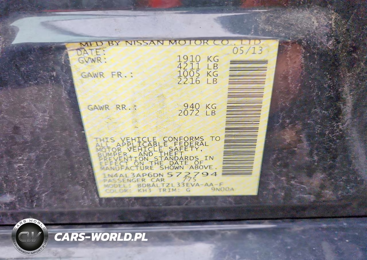 2013 Nissan Altima 2.5 VIN:1N4AL3AP6DN572794 - 12