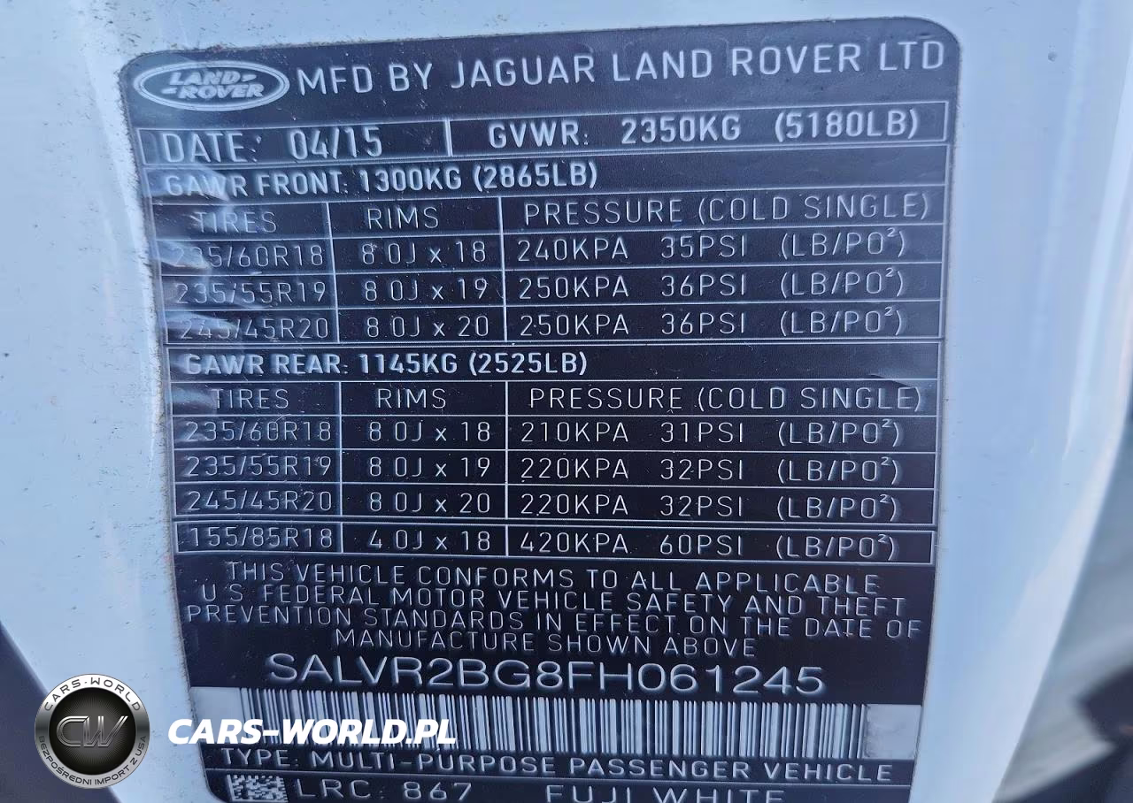 2015 Land Rover Range Rover Evoque Pure Premium VIN:SALVR2BG8FH061245 - 12