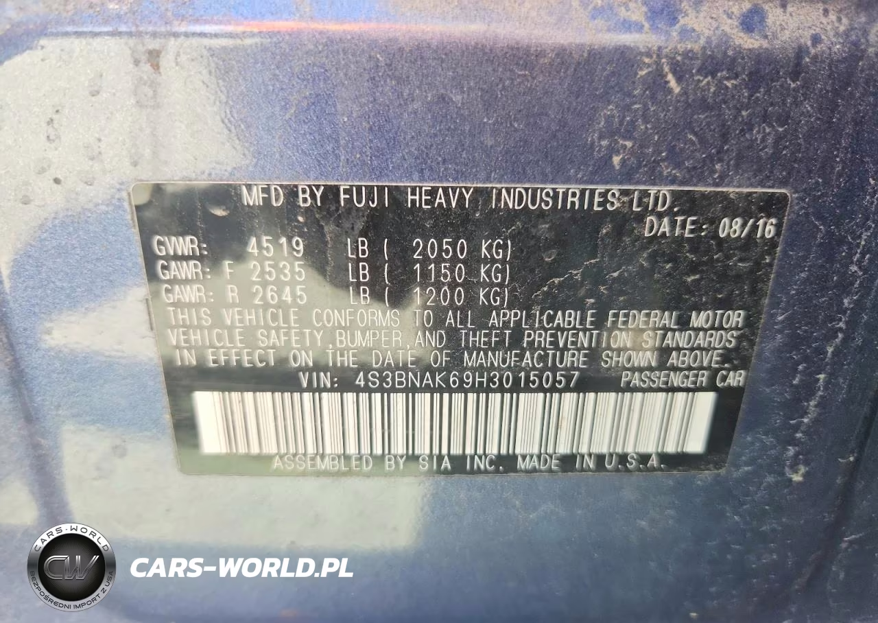 2017 Subaru Legacy 2.5I Limited VIN:4S3BNAK69H3015057 - 12