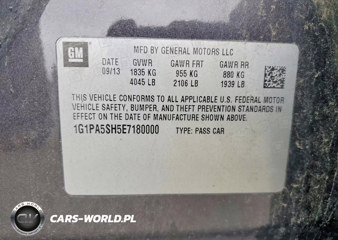 2014 Chevrolet Cruze Ls VIN:1G1PA5SH5E7180000 - 13