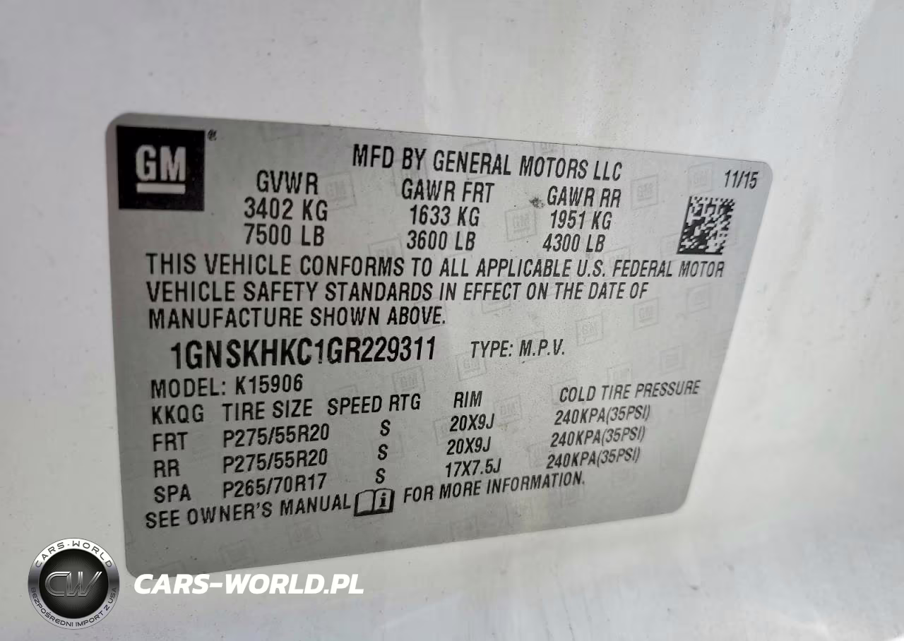 2016 Chevrolet Suburban K1500 Lt VIN:1GNSKHKC1GR229311 - 13