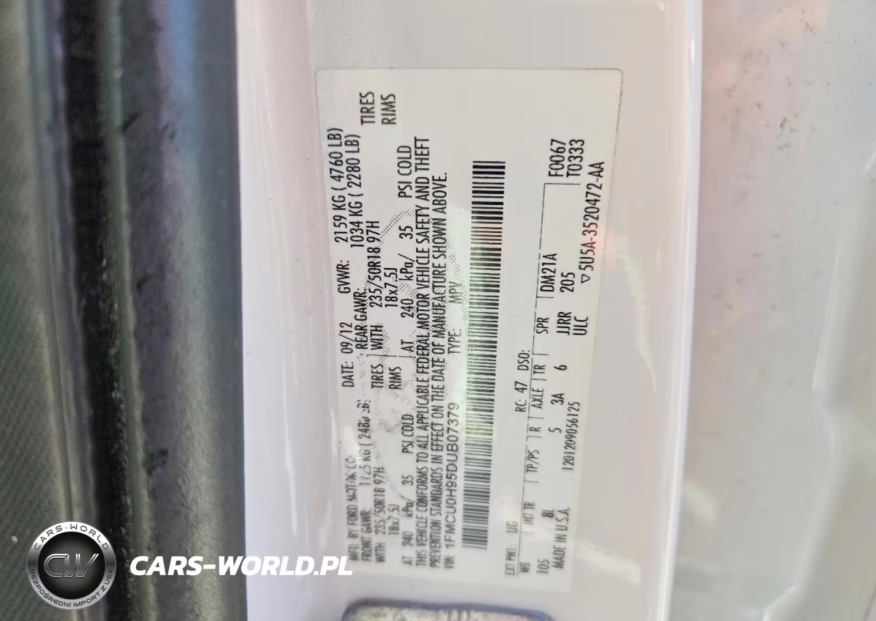 2013 Ford Escape Sel VIN:1FMCU0H95DUB07379 - 13
