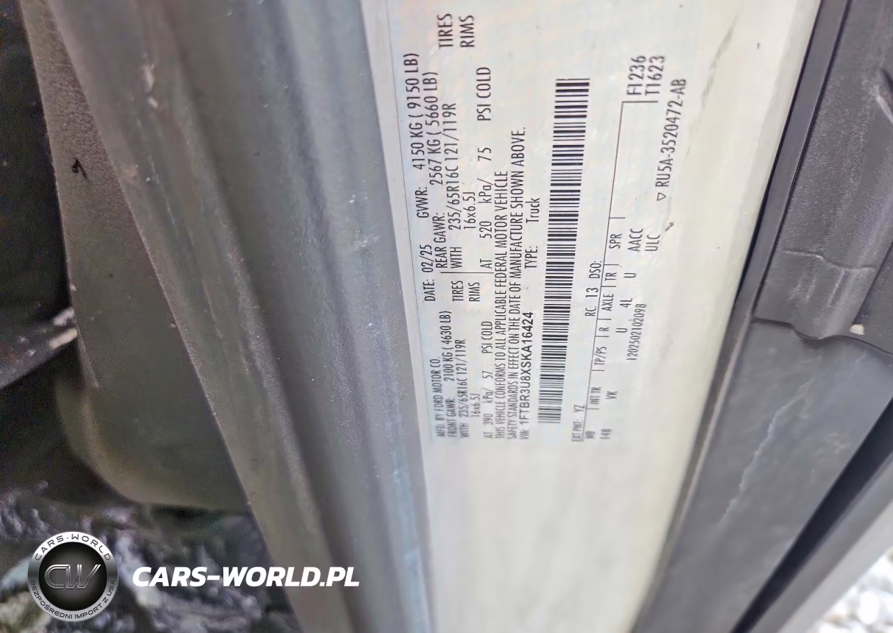 2025 Ford Transit T-250 VIN:1FTBR3U8XSKA16424 - 12