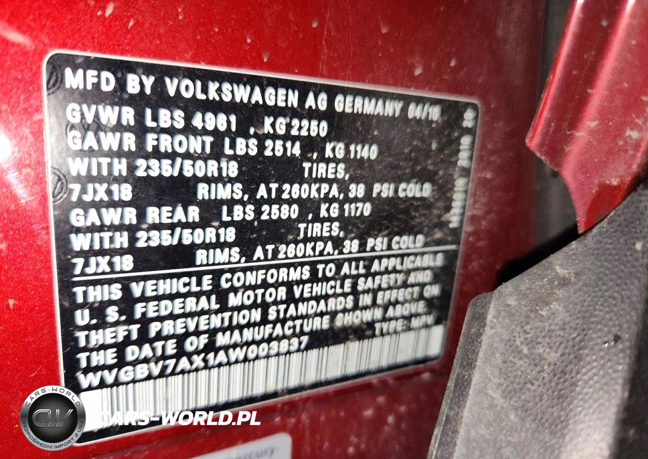 2010 Volkswagen Tiguan Se VIN:WVGBV7AX1AW003837 - 13