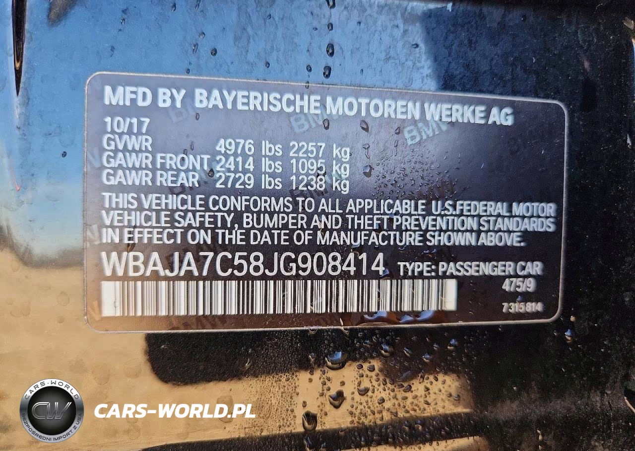 2018 BMW 530 Xi VIN:WBAJA7C58JG908414 - 12
