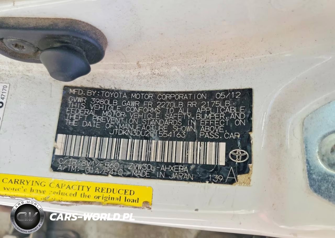 2012 Toyota Prius Two VIN:JTDKN3DU2C1554163 - 12