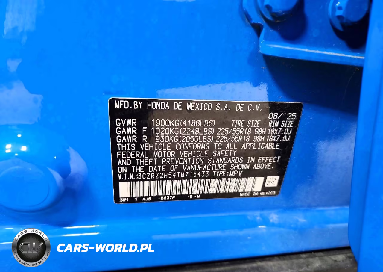 2026 Honda Hr-V Sport VIN:3CZRZ2H54TM715433 - 14