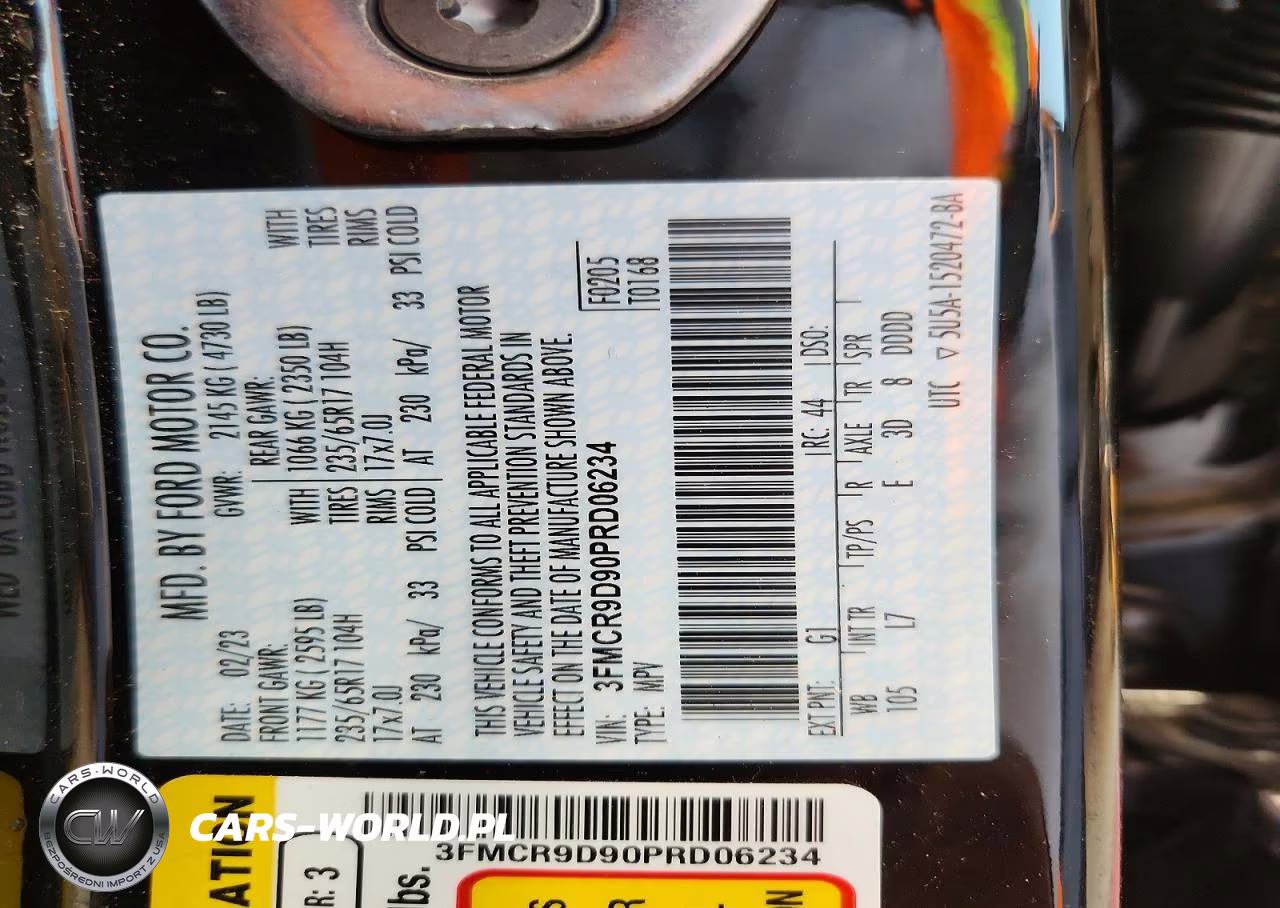 2023 Ford Bronco Sport Badlands VIN:3FMCR9D90PRD06234 - 13
