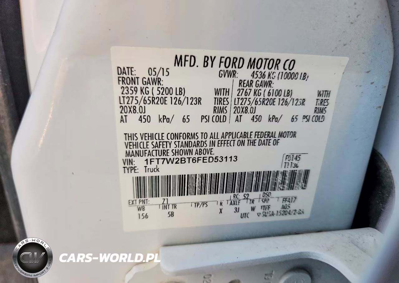 2015 Ford F250 Super Duty VIN:1FT7W2BT6FED53113 - 12