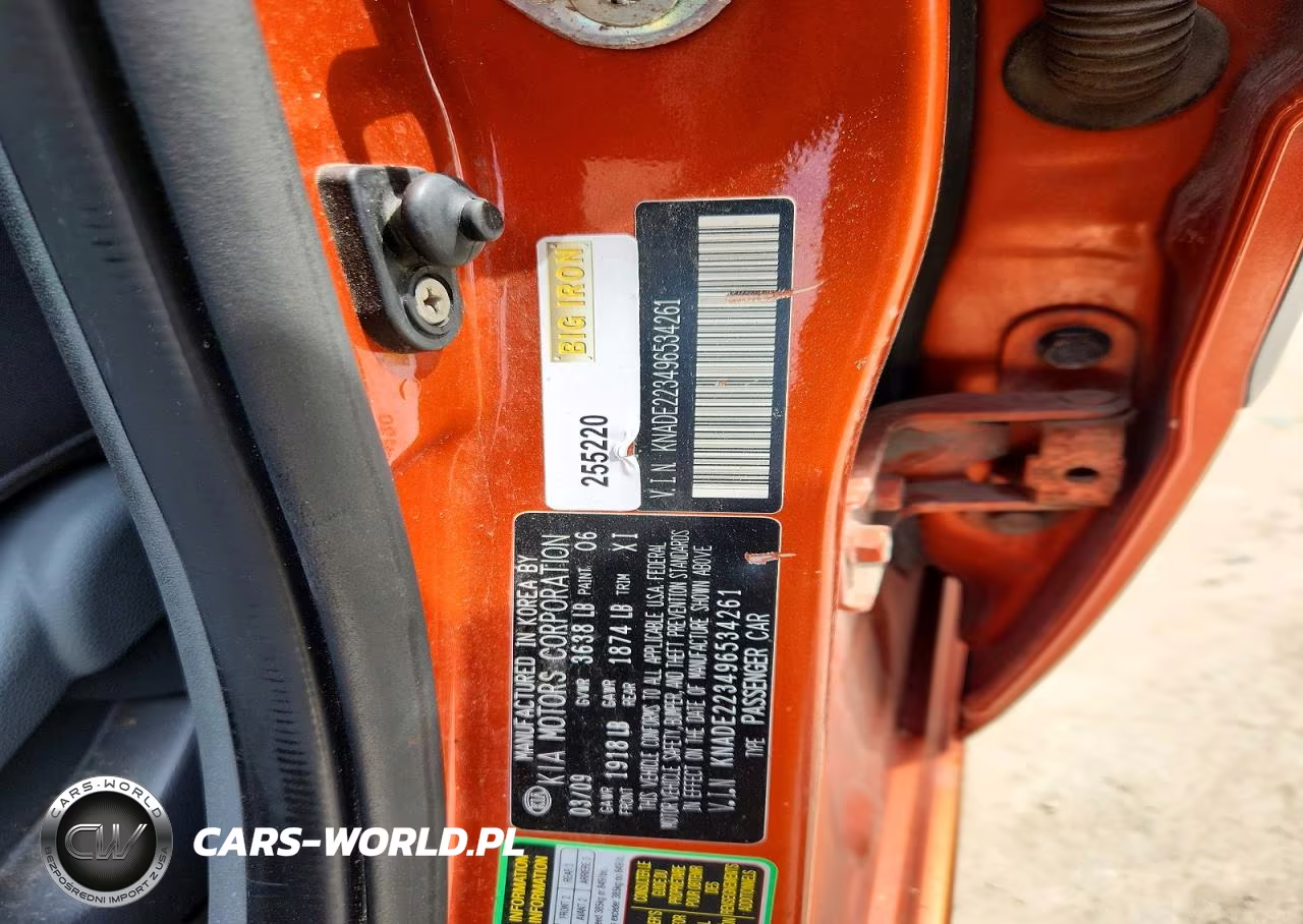 2009 Kia Rio Base VIN:KNADE223496534261 - 12