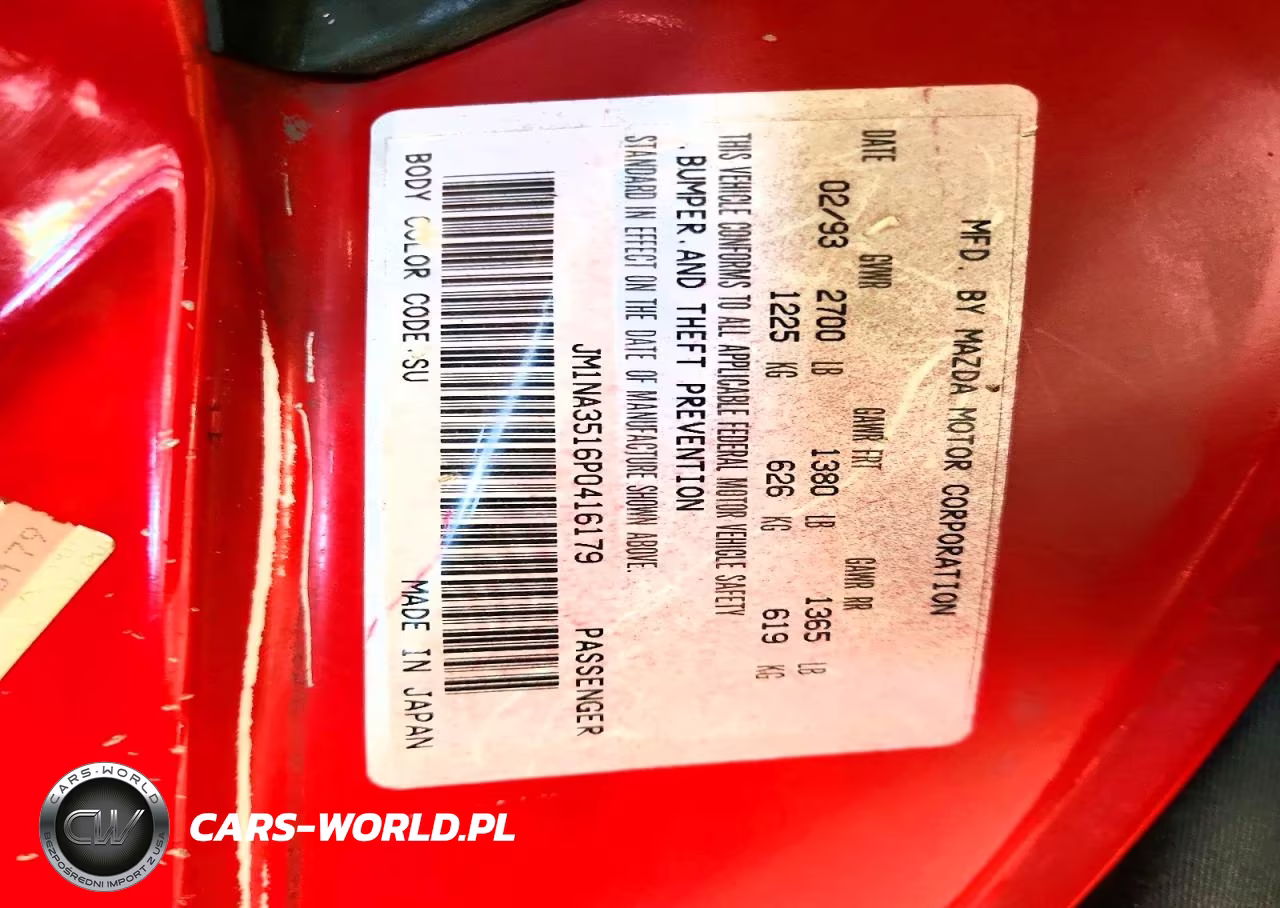 1993 Mazda Mx-5 Miata VIN:JM1NA3516P0416179 - 12