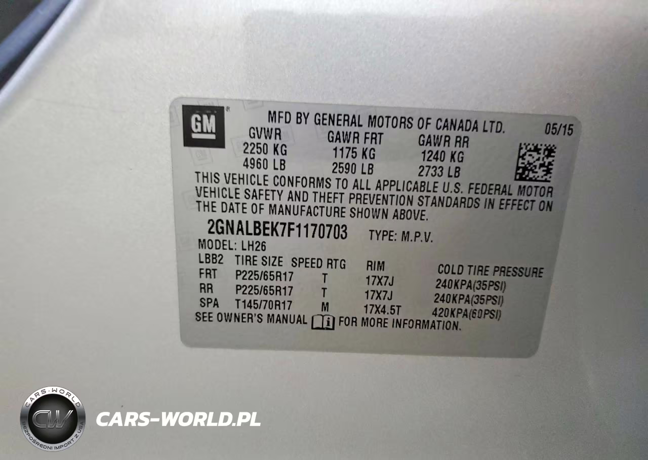 2015 Chevrolet Equinox Lt VIN:2GNALBEK7F1170703 - 13