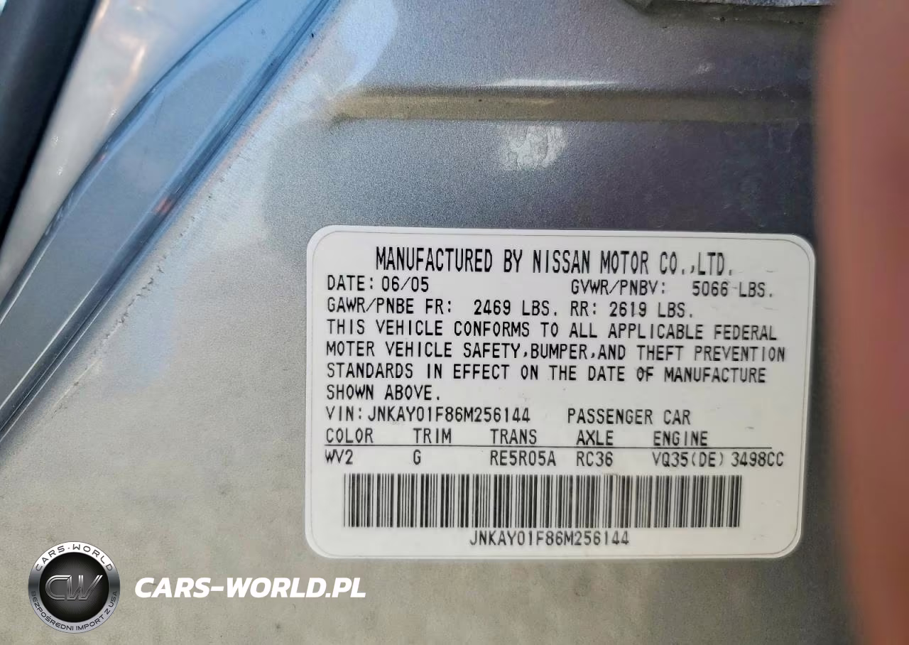 2006 Infiniti M35 Base VIN:JNKAY01F86M256144 - 12