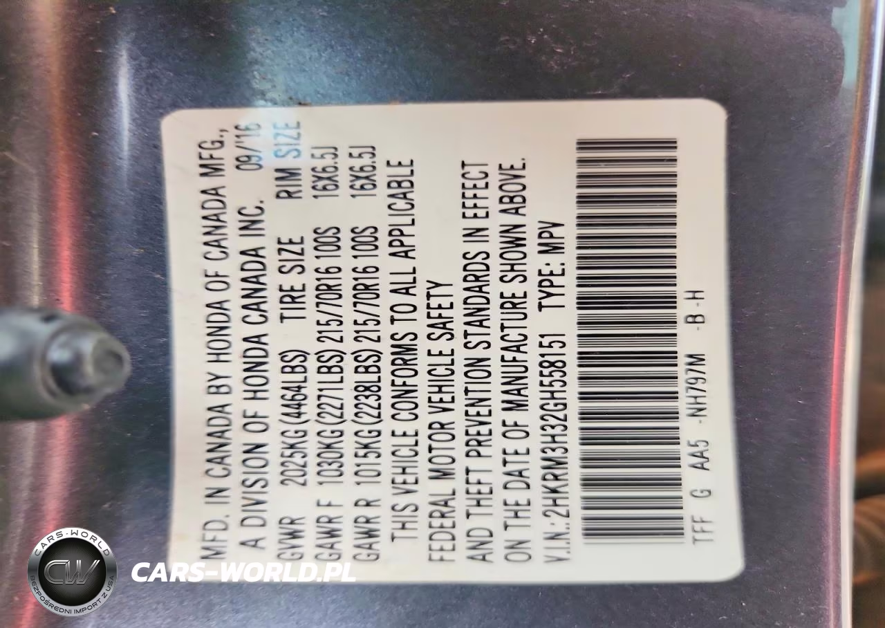 2016 Honda Cr-V Lx VIN:2HKRM3H32GH558151 - 14