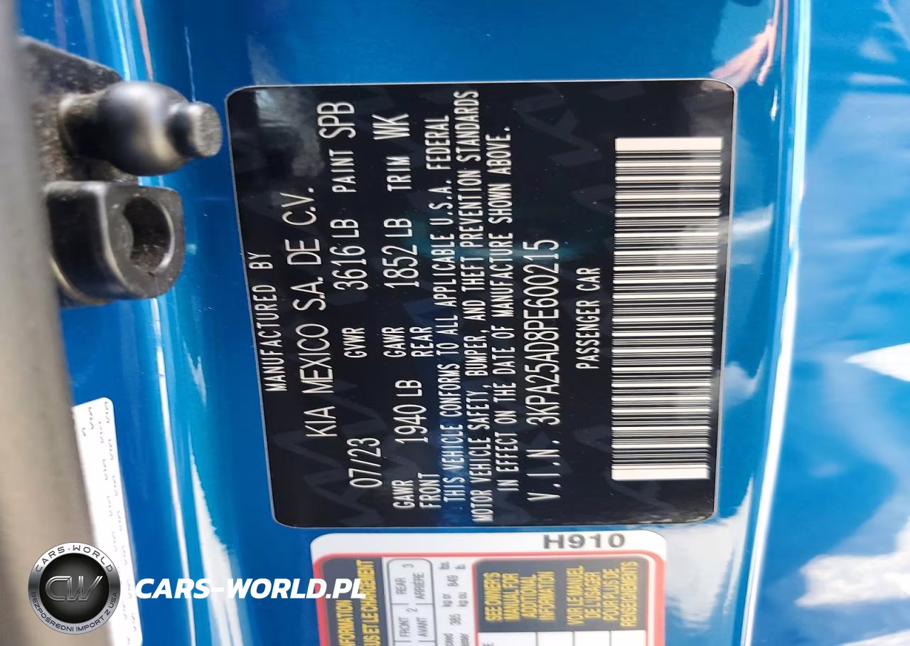 2023 Kia Rio S VIN:3KPA25AD8PE600215 - 12