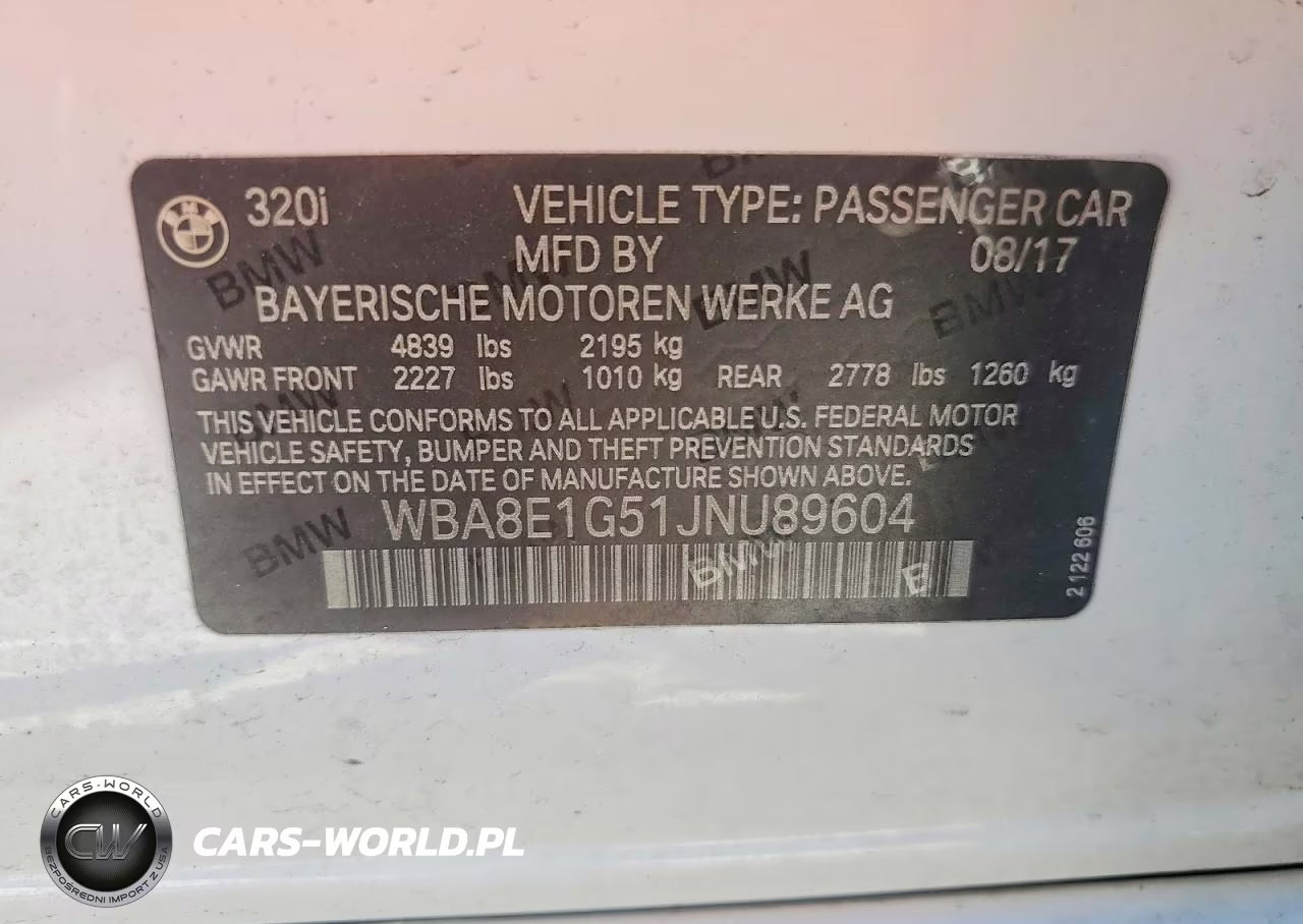 2018 BMW 320 I VIN:WBA8E1G51JNU89604 - 12