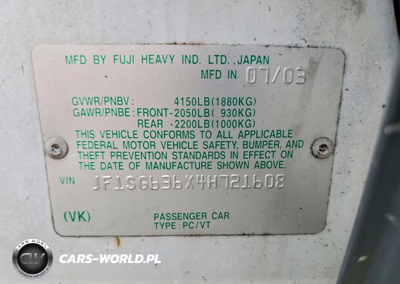 2004 Subaru Forester 2.5X VIN:JF1SG636X4H721608 - 12