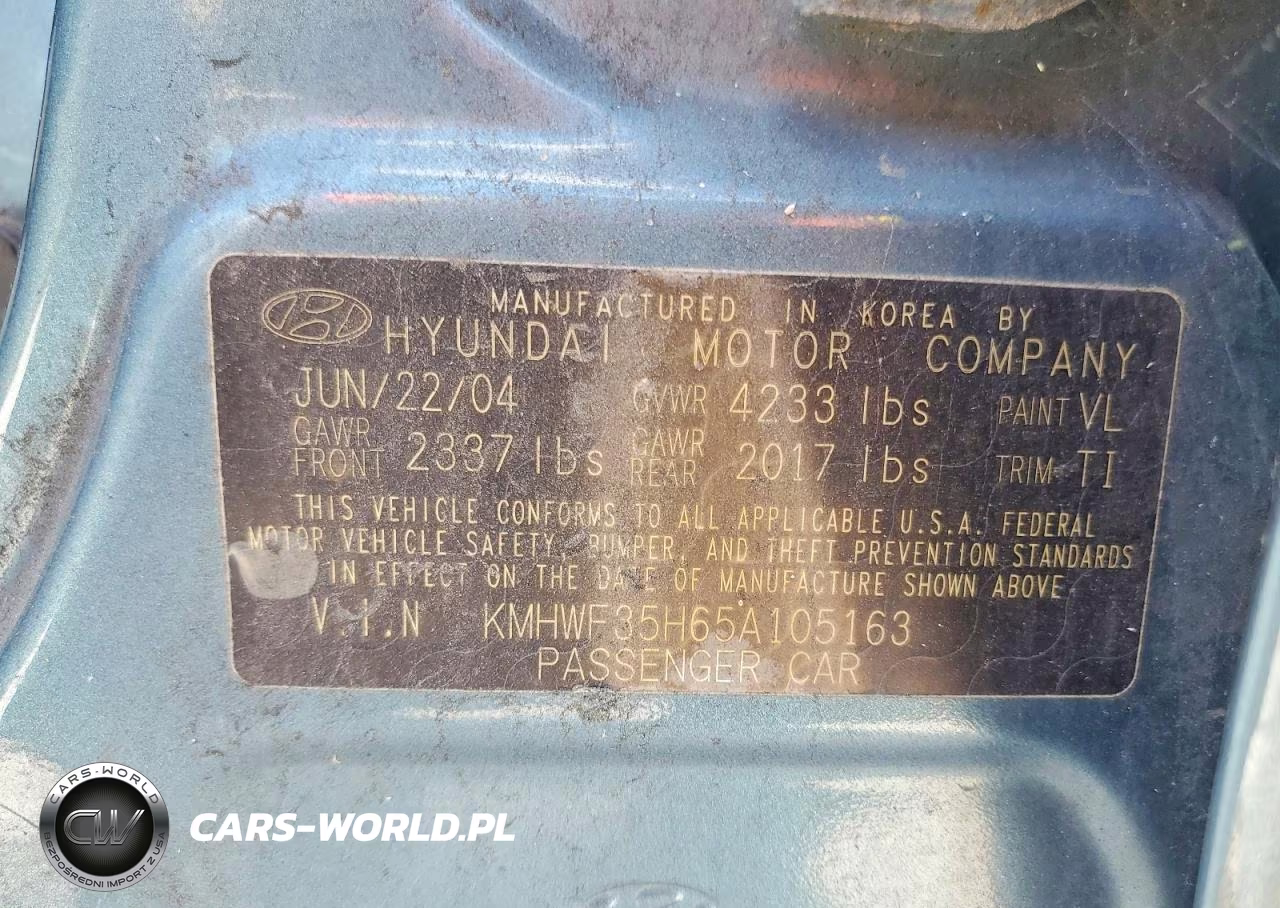 2005 Hyundai Sonata Gls VIN:KMHWF35H65A105163 - 13