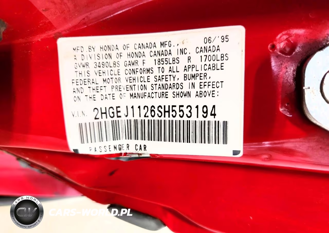 1995 Honda Civic Ex VIN:2HGEJ1126SH553194 - 12