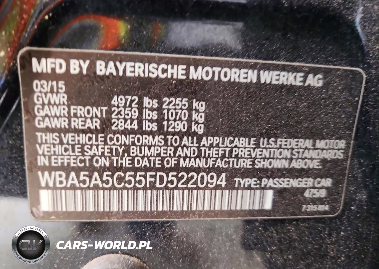2015 BMW 528 I VIN:WBA5A5C55FD522094 - 12