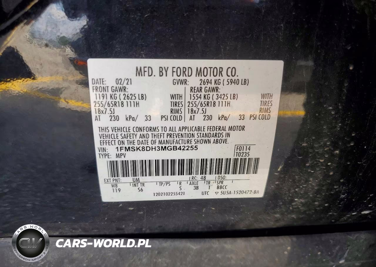 2021 Ford Explorer Xlt VIN:1FMSK8DH3MGB42255 - 14