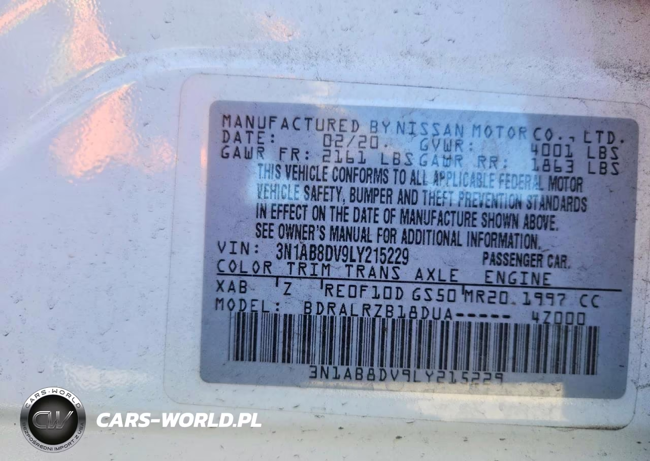 2020 Nissan Sentra Sr VIN:3N1AB8DV9LY215229 - 12