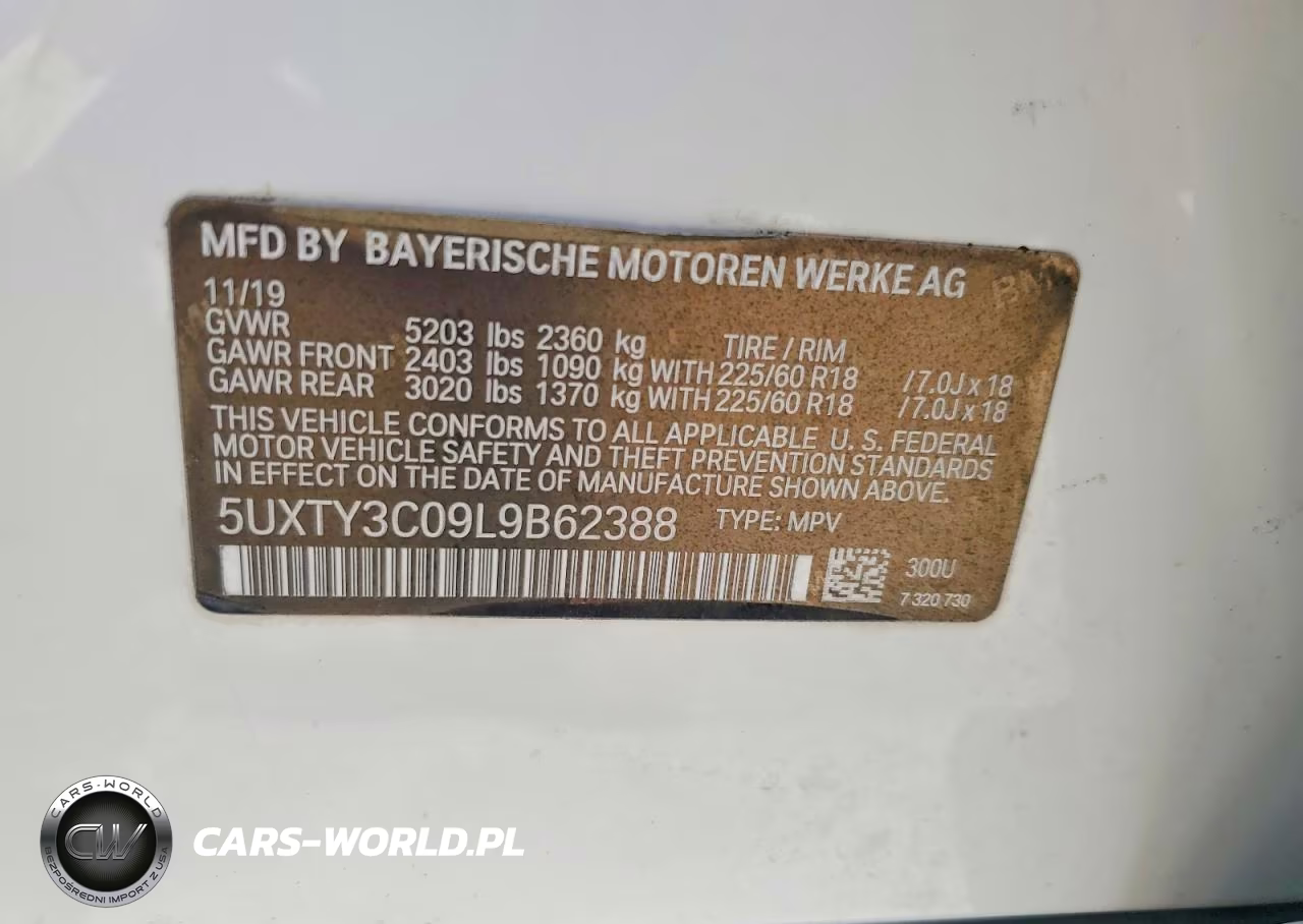 2020 BMW X3 Sdrive30I VIN:5UXTY3C09L9B62388 - 13
