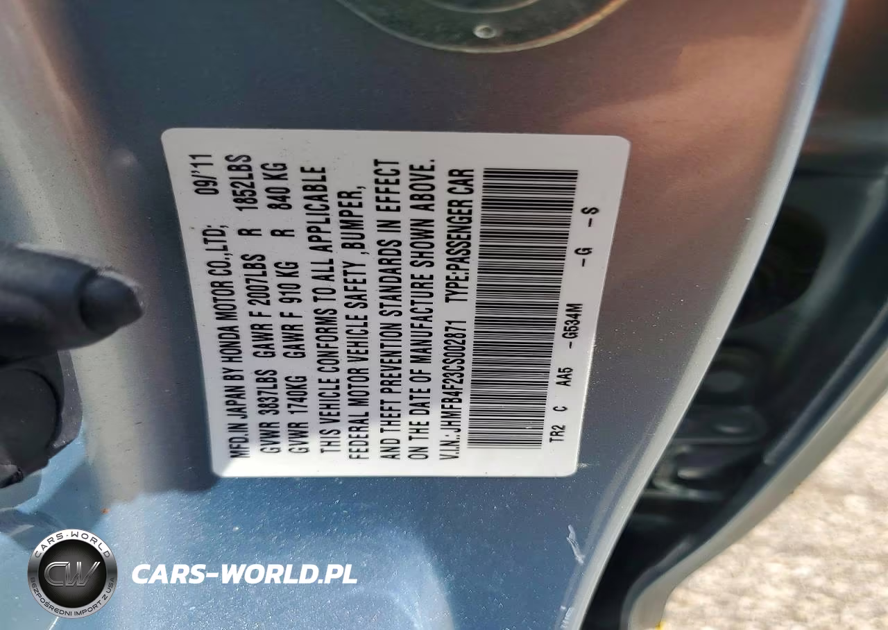 2012 Honda Civic Hybrid VIN:JHMFB4F23CS002871 - 12