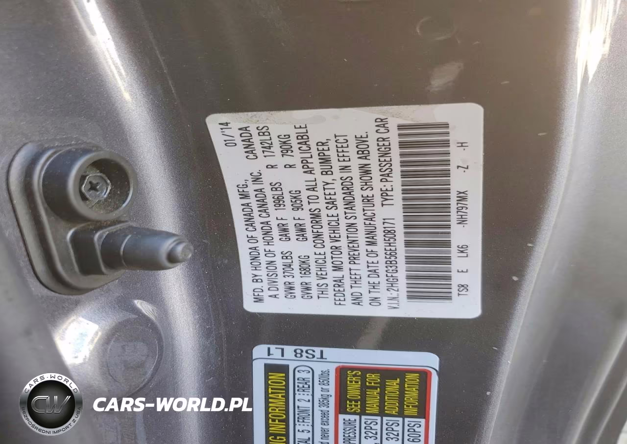 2014 Honda Civic Lx VIN:2HGFG3B56EH508171 - 12