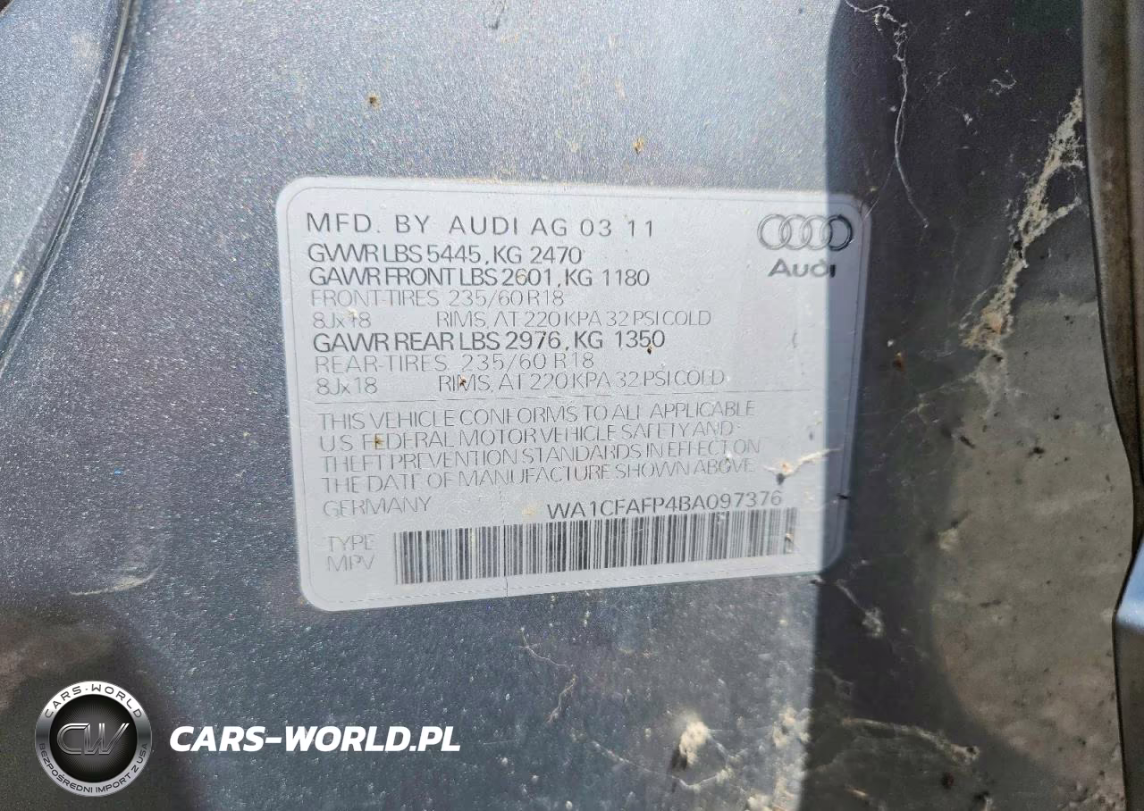 2011 Audi Q5 Premium VIN:WA1CFAFP4BA097376 - 13