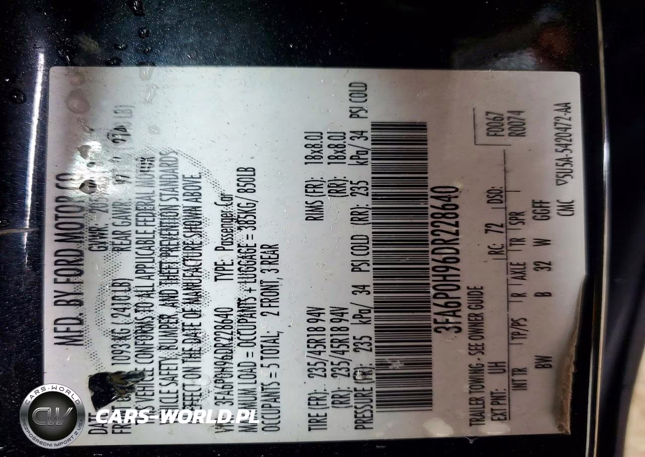 2013 Ford Fusion Se VIN:3FA6P0H96DR228640 - 12